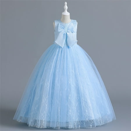 

Huilaibazo Girls Dress Kids Toddler Baby Girls Spring Summer Print Ruffle Sleeveless Show Lace Tulle Princess Dress Clothing