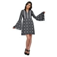 thumbnail image 1 of Moomaya Pleated Dress For Women Plus Size Mini Dress With Long Bell Sleeve, 1 of 6