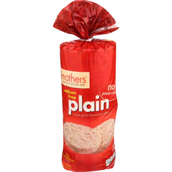 Pack of 6 Mother's Sodium Free Plain Brown Rice Cakes, 4.47 OZ
