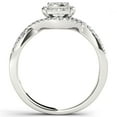 thumbnail image 3 of 3/8 Carat T.W. Diamond Criss-Cross Shank Halo Cluster 10kt White Gold Engagement Ring, 3 of 4