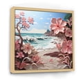 thumbnail image 2 of Designart "Blooming Pink Beachside in Papercut II" Nautical & Beach Floater Framed Canvas Print, 2 of 7