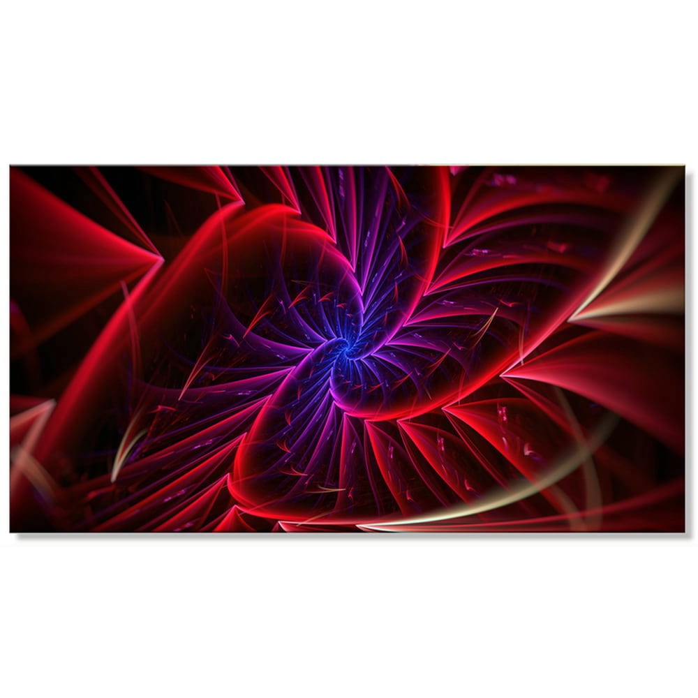 DESIGN ART Abstract "Purple & Red Entanglement" 5-piece Canvas Art Print 32 in. wide x 16 in. high - 1 Panel