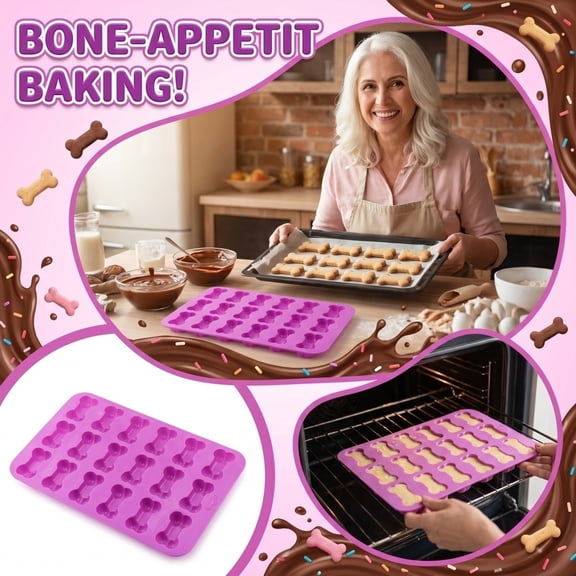 18 Cavity Bone Silicone Mold, Reusable Food Grade Bone Mold – Flexible & Non-Stick DIY Snack, Chocolate, Jelly Making Tool for Christmas Halloween Holiday Party Use