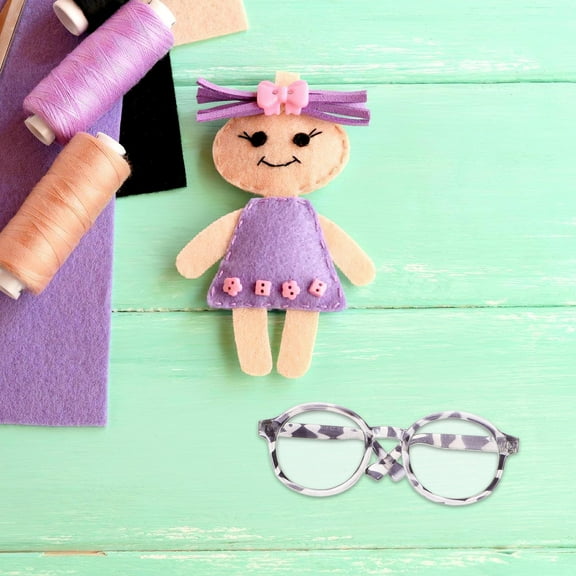 MLINS 4pcs Miniature Doll Sunglasses Doll Eyeglass Plastic Doll Glass For Dollhouse Mini Doll Glasses Frame Doll Dress Up Glasses for 20cm Doll
