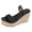 Black, variant on Women Platform Wedge Sandals Slip on Arch Support Espadrilles Slides High Top Summer Outdoor Casual Sandal Black Size 7