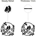 thumbnail image 3 of 1pc Birds on Oval Round Metal Wall Decor Tree Art Metal Bird Garden Wall Art Signs Black Hanging, 3 of 7