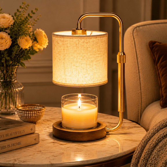 UNTIMATY Candle Warmer Lamp Adjustable Height Candle Warmer with Timer, Dimmable Wax Melts Warmer for Jar Candles with 2 Bulbs