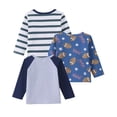 thumbnail image 2 of KIMI BEAR 1T Toddler Boy Tops 2T Child Boys Winter Clothes Long Sleeves Footballs Print T-shirt Color Block Clothing 3pcs Soft Cotton Tees Multicolor, 2 of 7