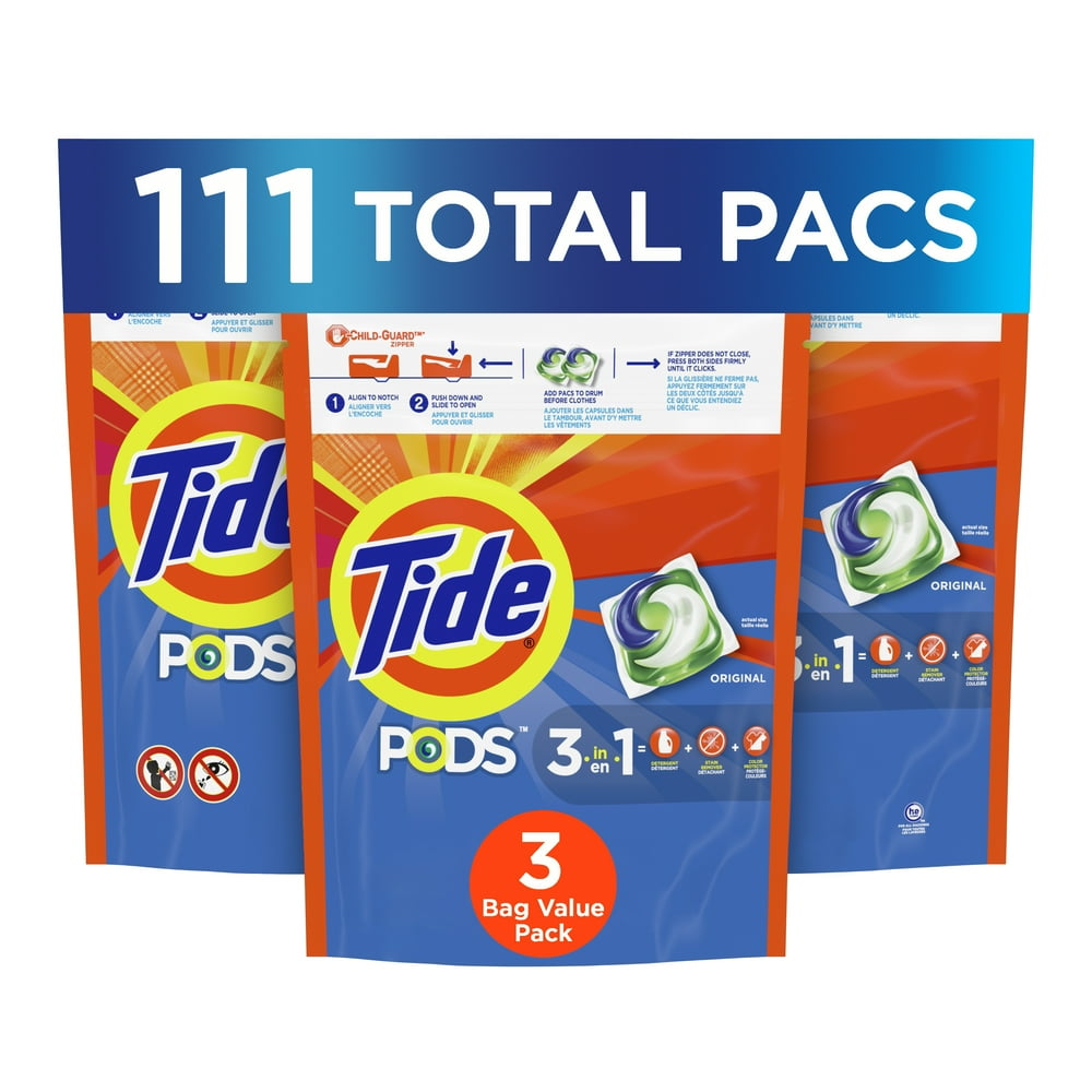 Tide PODS Original Scent, Laundry Detergent Pacs, 111 Count Walmart