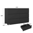 thumbnail image 3 of FFZ 6 Drawer Wood Dresser, Wide Storage Tower Clothes Organizer For Bedroom Hallway Living Room, 3 of 5