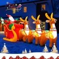 thumbnail image 6 of IZNEN 10ft Christmas Inflatable Santa Claus On Sleigh With 3 Reindeer Outdoor Lights Decor for Holiday Decor,Xmas Party,Yard,Garden and Lawn, 6 of 8