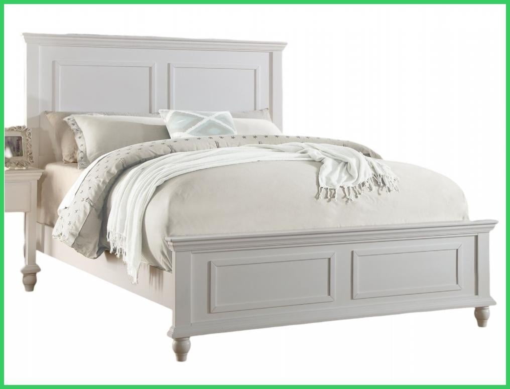 Eastern King Size Rubberwood Plywood Bed Frame with High Panel Headboard - White Modern Bedroom Furniture