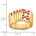 thumbnail image 2 of 14K Yellow Gold Enameled Royal Flush in Hearts Mens Ring Size 10, 2 of 5
