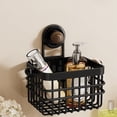 thumbnail image 4 of Kitchen Storage Basket Wall Mounted Iron Organizer With Suction Cup Ventilated Design For Pantry Bathroom Entryway, 4 of 6