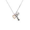 thumbnail image 2 of Delight Jewelry Rose Goldtone Crystal Open Heart - Love and Lock Charm Necklace, 18"+1", 2 of 4