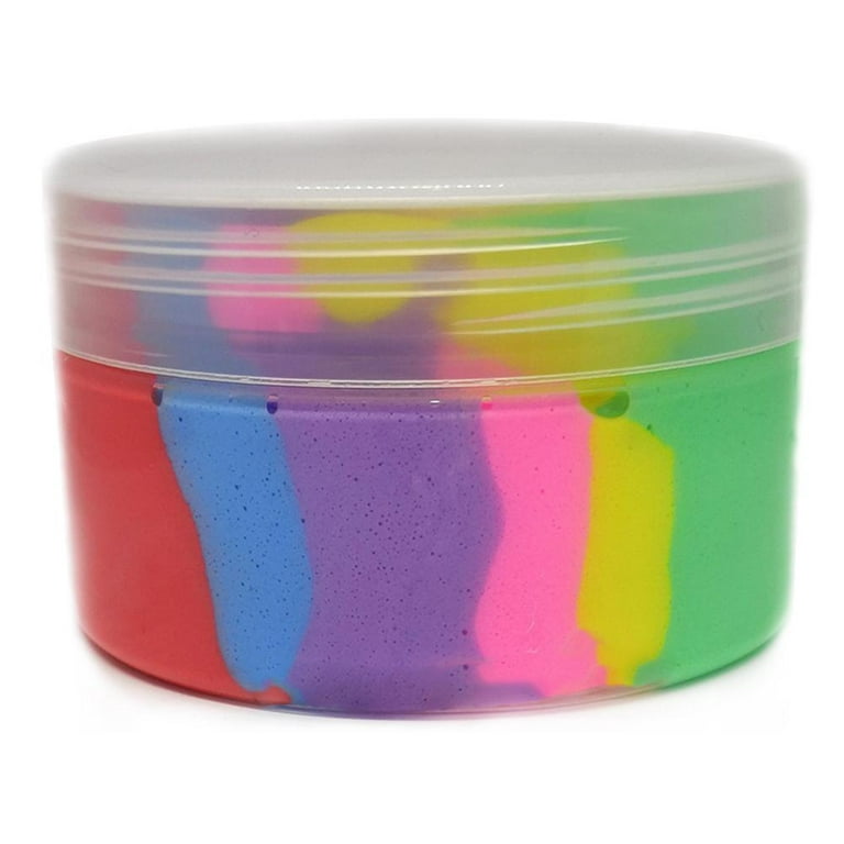 JA-RU Mega 1Lb Rainbow Putty Slime Kit Neon Glitter Colors (1 Unit) Unicorn  Colors Glitter Putty Crystal Clear Slime Fidget Toy Squishy & Stretchy.