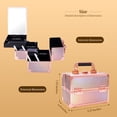 thumbnail image 5 of Lightweight Cosmetic Box Makeup Train Case Lockable Makeup Case Organizer 2 Trays Makeup Storage with Mirror Locking for Portable Makeup Storage Box, 5 of 8