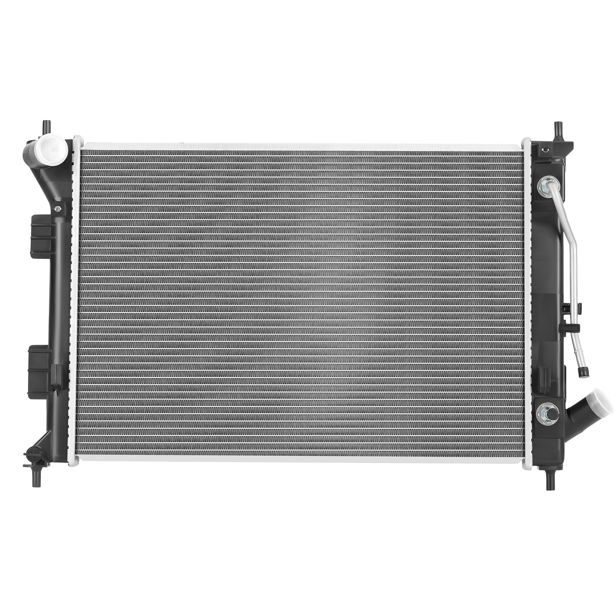 LEDKINGDOMUS Direct Fit Aluminum Radiator for 2011-2015 Hyundai Elantra L4 1.8L/2.0L & 2012-2013 Kia Soul L4 2.0L, OEM Replacement with Brass Cooler