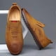 thumbnail image 3 of Men's Soft PU Leather Shoes Slip On Handmade Flat Business Shoes Low Shoes, 3 of 4