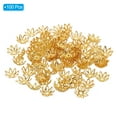 thumbnail image 3 of Uxcell Flower Bead Caps, 100Pcs 11x4mm Hollow Metal Spacer Bead End Caps Rose Gold, 3 of 6