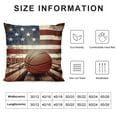 thumbnail image 5 of COMIO  Vintage American Style Basketball Throw Pillow Covers Patriotic American Flag July 4th with Popular Sports in USA Pillow Cases Cushion Cover for Sofa Car Bed (Basketball Flag), 5 of 5