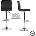 thumbnail image 4 of Bar Stools with Back Sets of 2 Swivel Adjustable Barstools Counter Height Modern Square PU Leather Bar Chairs Armless Island Chairs for Kitchen Counter, 4 of 7