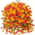 thumbnail image 4 of Set of 45 Artificial Hanging Petunias with Eucalyptus Leaves - Realistic Flowers, Perfect for Fall, Harvest Festival, Halloween, Christmas Thanksgiving Seasonal Indoor and Outdoor Decor, Garden Patio, 4 of 7