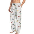 thumbnail image 2 of Uemuo Dachshund Dog Puppy Pattern Men's Wide Leg Palazzo Lounge Pants with Pockets Light Weight Loose Comfy Casual Pajama Pants-Large, 2 of 9