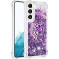 thumbnail image 3 of Phone Case for Samsung Galaxy S23 Plus,Shockproof Clear Quicksand Glitter Flowing Liquid with Bling Diamond Ring Stand,Cute Women Girls Case for Galaxy S23 Plus 6.6'' LS-Purple, 3 of 14
