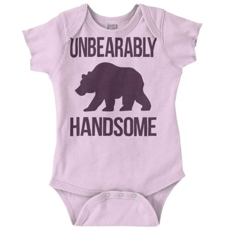 

Unbearably Handsome Funny Bear Pun Baby Bodysuit Jumper Boys Brisco Brands