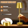 thumbnail image 3 of Lámparas de Mesa Inalámbrica 2 Pack, Lámpara de Escritorio Recargable, 5000 mAh, 3 Niveles de Brillo, Luz Nocturna de Control Táctil para Restaurante, Recámara, Bares (Oro-2pzs), 3 of 11