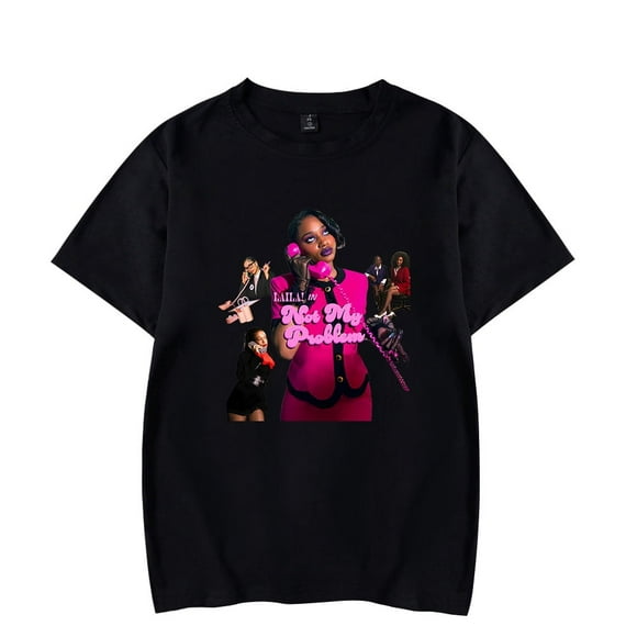 T-Shirt Logo Laila pour Femmes/hommes Unisexe Merch Été Manches Courtes Tee Mode Hiphop Mode Urbaine Haut, Hl14563-Noir, tTP