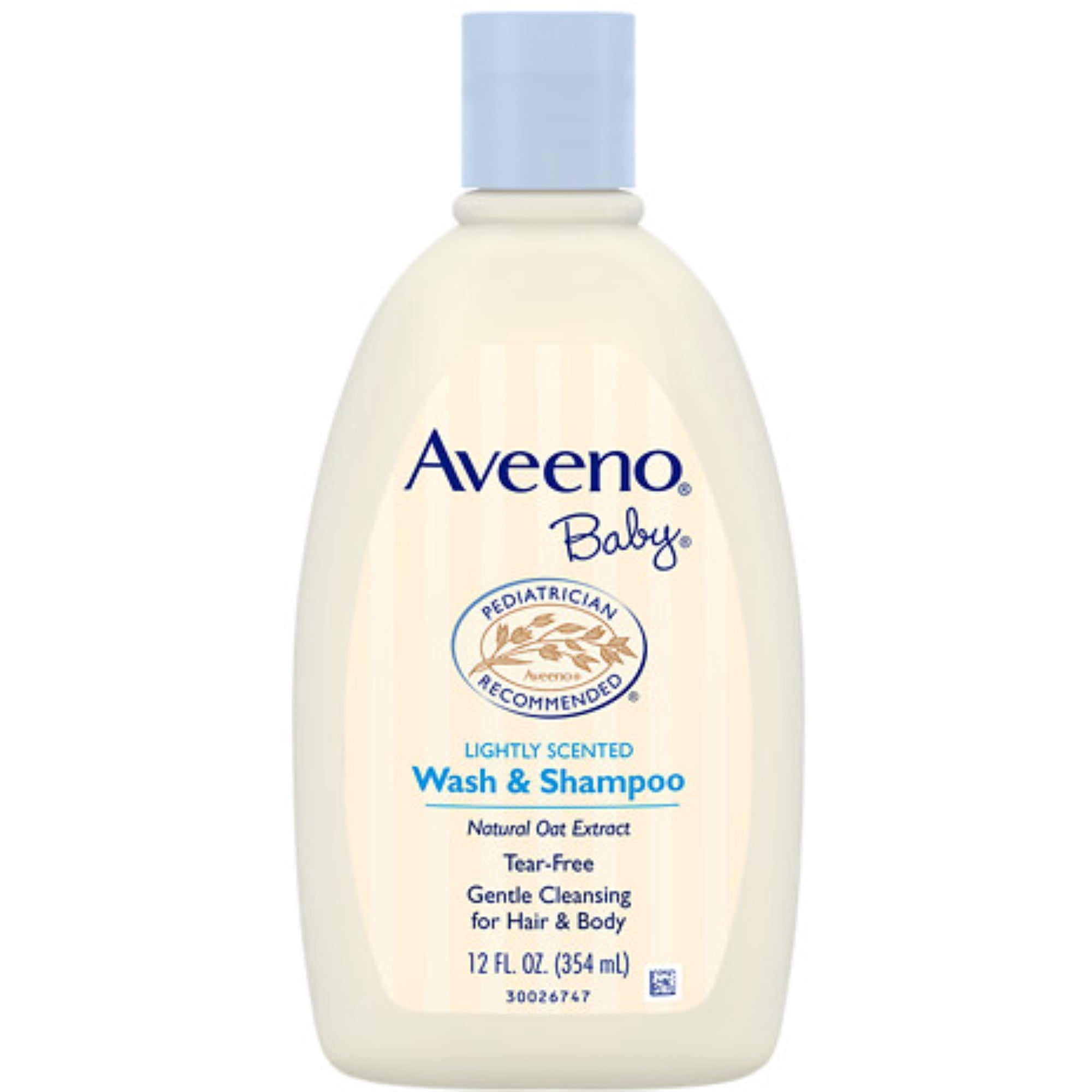 AVEENO Baby Wash & Shampoo, Lightly Scented 12 oz (Pack of 4)
