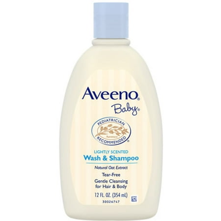 AVEENO Baby Wash & Shampoo, Lightly Scented 12 oz (Pack of