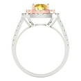 thumbnail image 4 of 1.615 ct Round Cut Simulated Yellow Diamond Solitaire with Simulated Diamond Accents 14K White/Rose Gold Womens Engagement Ring, 4 of 5