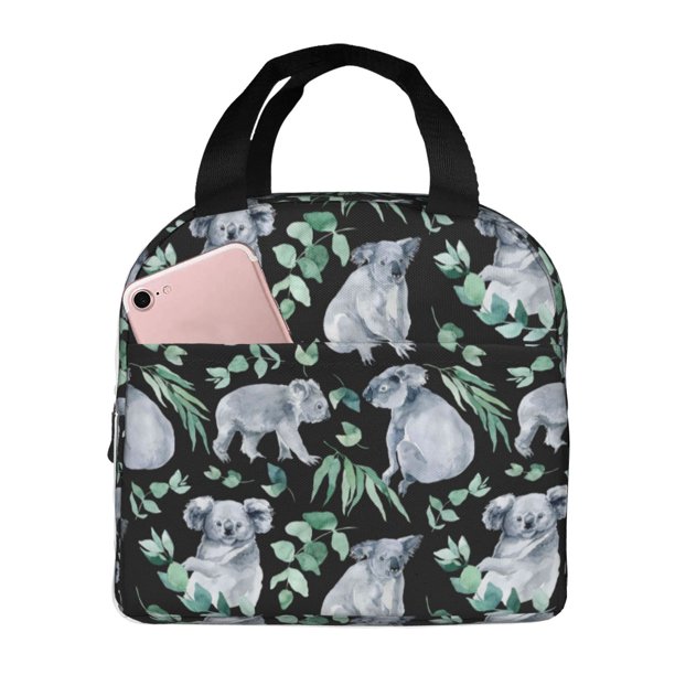 Easygdp Cartoon Koala Bear Bolsa Térmica Premium - Tela Oxford Impermeable, Gran Capacidad, Bolsillo Frontal, Unisex para Trabajo, Escuela, Actividades al Aire Libre y Picnics