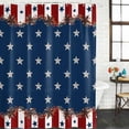 thumbnail image 3 of Country Star Farm Waterproof Fabric Shower Curtain,Red Blue Patriots Stripe American Flag Waterproof Fabric Shower Curtain for Bathroom Curtains Bathtubs Shower Curtains with 12 Hooks Small 36x72in, 3 of 8