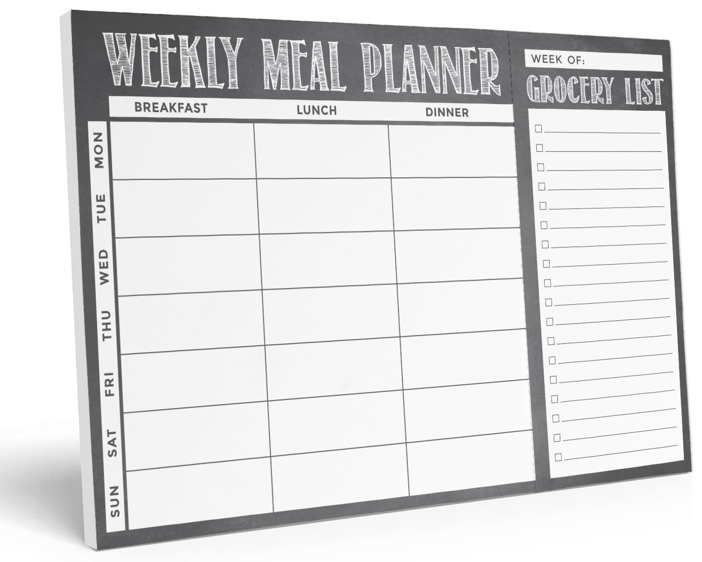 Inkdotpot Weekly Meal Planner Notepad 7"x10 , "Weekly Meal Planner