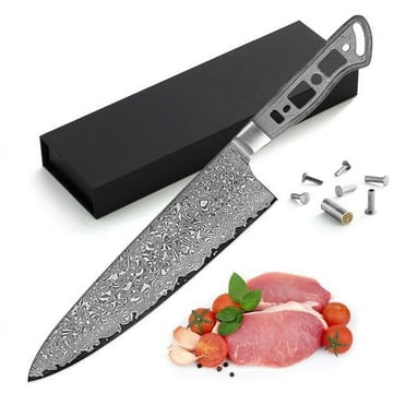 Katsura Cutlery CKGD23B-no logo 8.25 in. Japanese Premium AUS 10 67 Layers Damascus Steel Ultra Wide Blade Gyuto Chef Knife Blank No Logo Woodworking Project Kit