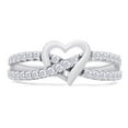thumbnail image 3 of Round Cut White Cubic Zirconia Split Shank Infinity Heart Promise Ring In 14K White Gold Plated 925 Sterling Silver (Color: White, Clarity: VVS1-VVS2) -5.5, 3 of 6
