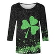 thumbnail image 5 of FDGIU Plus Size St. Patrick's Day Tee for Women - Short Sleeve Shamrock Graphic Crew Neck Top, 5 of 6