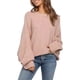 thumbnail image 2 of Suéter Holgado de Cuello Redondo y Larga con Mangas Abullonadas y Mangas Murciélago para Mujer Rosa XXL, 2 of 7