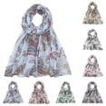 thumbnail image 3 of Binhe Women Fashion Print Head Scarf Lightweight Neck Scarves Hair Bandana Chiffon Neckerchief Scarves with No Scratch Cotton Gloves Warm ﻿﻿for Fashion and Comfort, 3 of 3