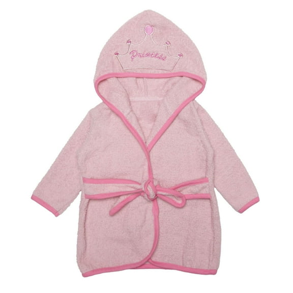 EVERYDAY KIDS Hooded Baby Toddler Bathrobe - Princess with Crown