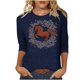 thumbnail image 3 of TaTaai Ladies 2026 New Year Graphic Print 3/4 Sleeve Blouse Round Neck Casual Top Holiday Celebration Festive Party Attire Gift, 3 of 5