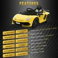 thumbnail image 2 of Garvee Ride on Car for Kids 12V Licensed Lamborghini Electric Toys Vehicles with Remote Control Battery Powered Sports Car, 2 Speeds, Sound System, LED Headlights and Hydraulic Doors (Yellow), 2 of 9