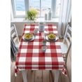 thumbnail image 3 of Farmhouse Buffalo Plaid Rectangle Tablecloth, Red White Checkered Waterproof & StainResistant Tablecloth, Washable Oil-proof Table Cover for Dining/Party/Wedding/Camping/Buffet 60x102 In, 3 of 9