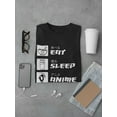 thumbnail image 3 of Smartprints Mens Graphic Tee - Eat Sleep Anime Repeat. - Regular Fit 100% Cotton, 3 of 4