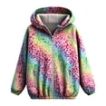 thumbnail image 4 of Kiijoy Girls Lightweight Hooded Rain Jacket Zip Up Leopard Windbreaker Coat, 5-6 Years, 4 of 6