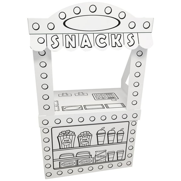 Easy Playhouse: Movie Theater Snack Stand - Decorate & Personalize A Cardboard Cinema, Color-Draw-Doodle, DIY Art & Crafts, 32 x 26.5 x 40.5", Kids 3 